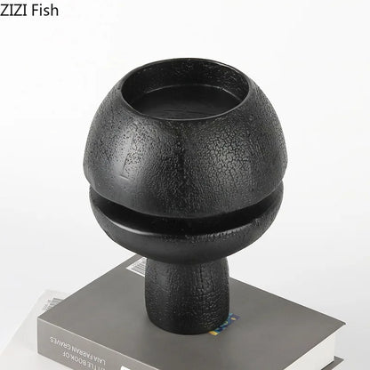 DecorBites™ Black Spherical Resin Sculpture Desk Decoration Abstract Art Aesthetic Ornament