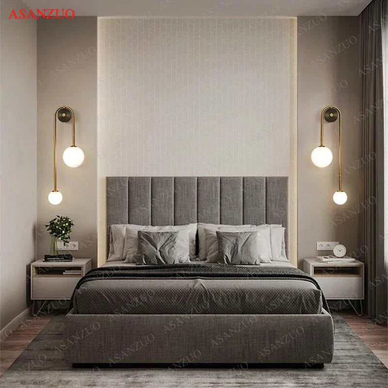 DecorBites™ Glass Ball Gold LED Wall Lamp for Modern Home Decor & Lighting