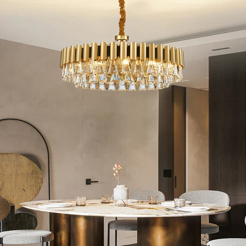 DecorBites™ Gold Crystal Chandelier Lights LED Nordic Classic Living Room Lamparas