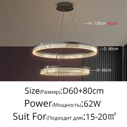 DecorBites™ Acrylic Circle Chandelier Pendant Lights - Modern Indoor Lighting Decor for Living Room