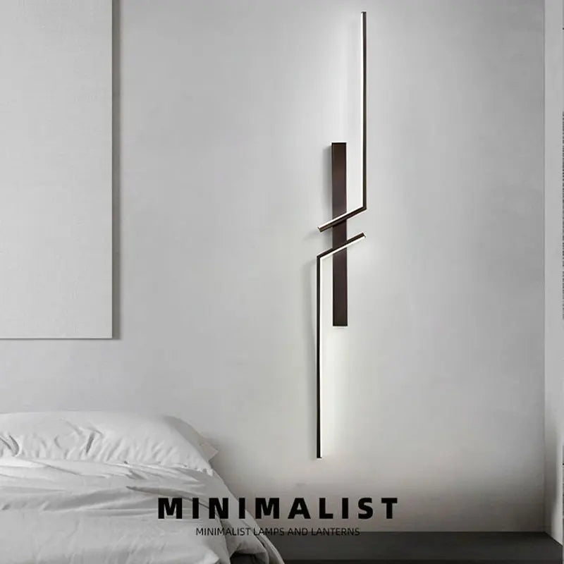 DecorBites™ Black Gold LED Wall Lights: Modern Wall Sconce for TV Background, Bedroom, Stairs