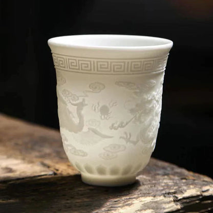 DecorBites™ Bone China Tea Cup Set | Cute Goat Fat Jade Ceramic Teacups & Mugs