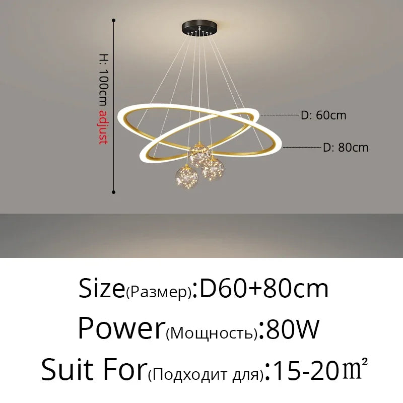 DecorBites™ LED Star Chandeliers: Modern Dimmable Lighting for Living Room Bedroom Decor