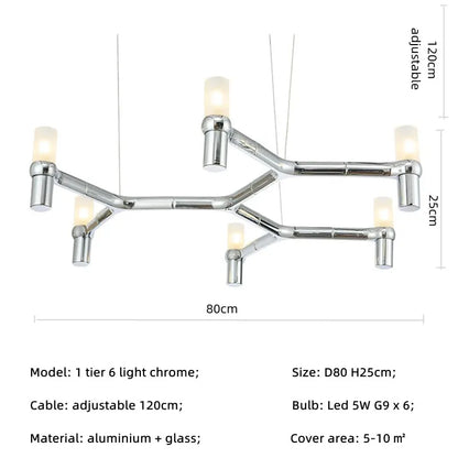 DecorBites™ Crown Major Chandelier: Modern Luxury LED Light for Kitchen, Hotel, Living Room