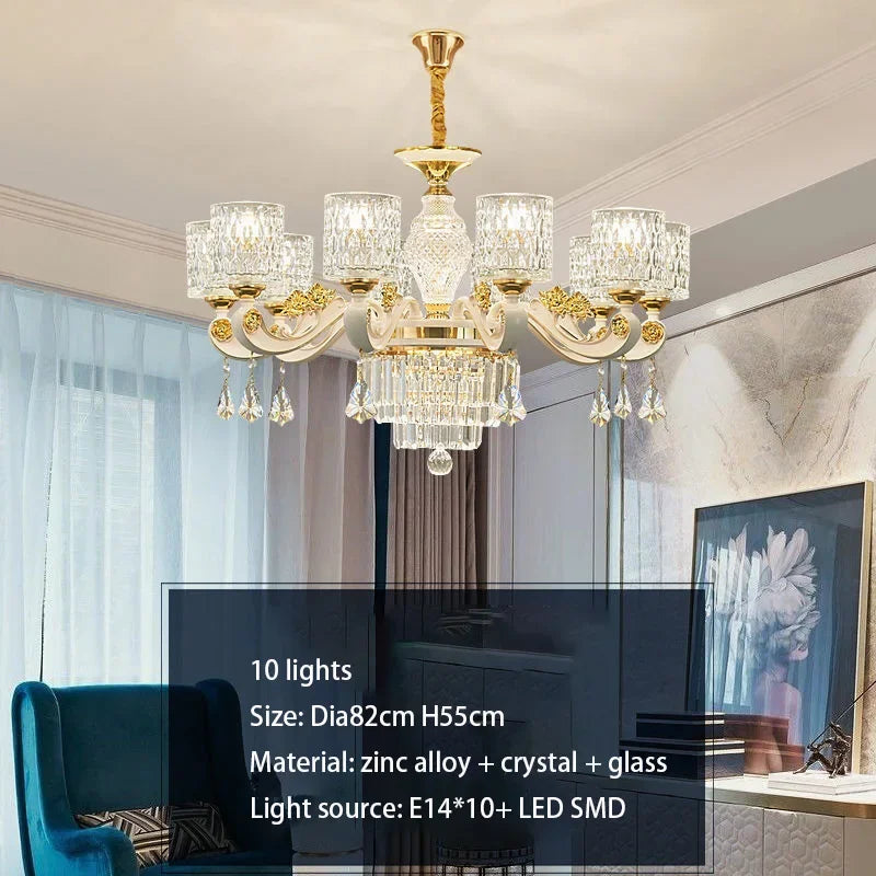 DecorBites™ Crystal Ceiling Chandelier: Modern European Style, High-class Luxury for Living Room, Dining Room