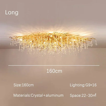 DecorBites™ Crystal Branch Chandelier | Indoor Luxury Gloss Light for Living & Dining Room