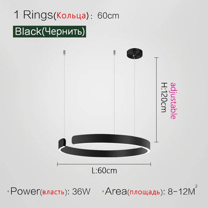 DecorBites™ LED Ring Chandelier for Home Decor - Modern Nordic Style Lighting
