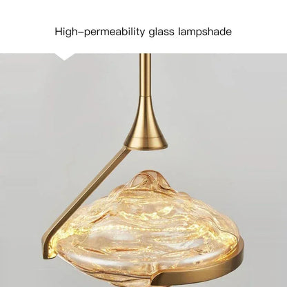 DecorBites™ Gold LED Pendant Lamp: Modern Luxury Style for Bedroom, Living Room, Dining Room