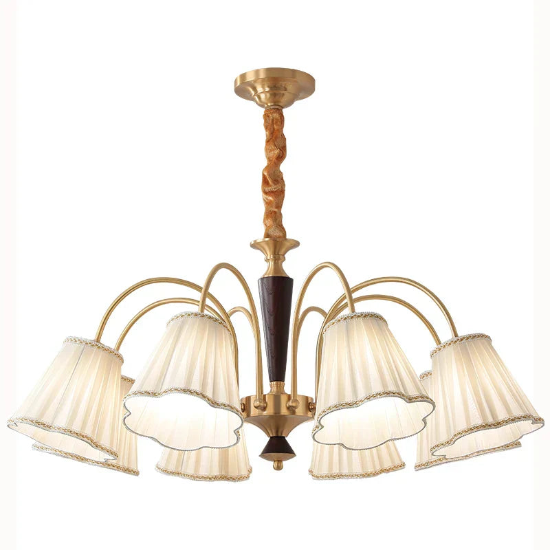 DecorBites™ Antique Copper Chandelier for Retro American Country Living Room and Dining Room