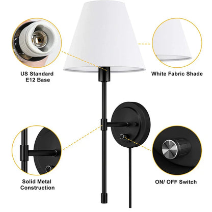 DecorBites™ American Fabric Wall Lamp for Dining Living Bedroom Bathroom Hotel Stair Mirror