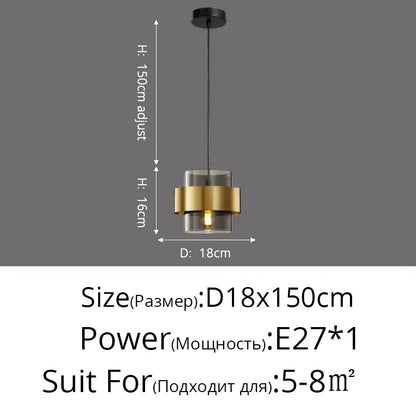 DecorBites™ Golden Pendant Lights for Aisle, Restaurant, Bedroom - Nordic Postmodern Minimalist Style