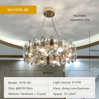 DecorBites™ Crystal Chandelier: Luxury Nordic Post-modern Design for Living Room, Bedroom, Dining Room