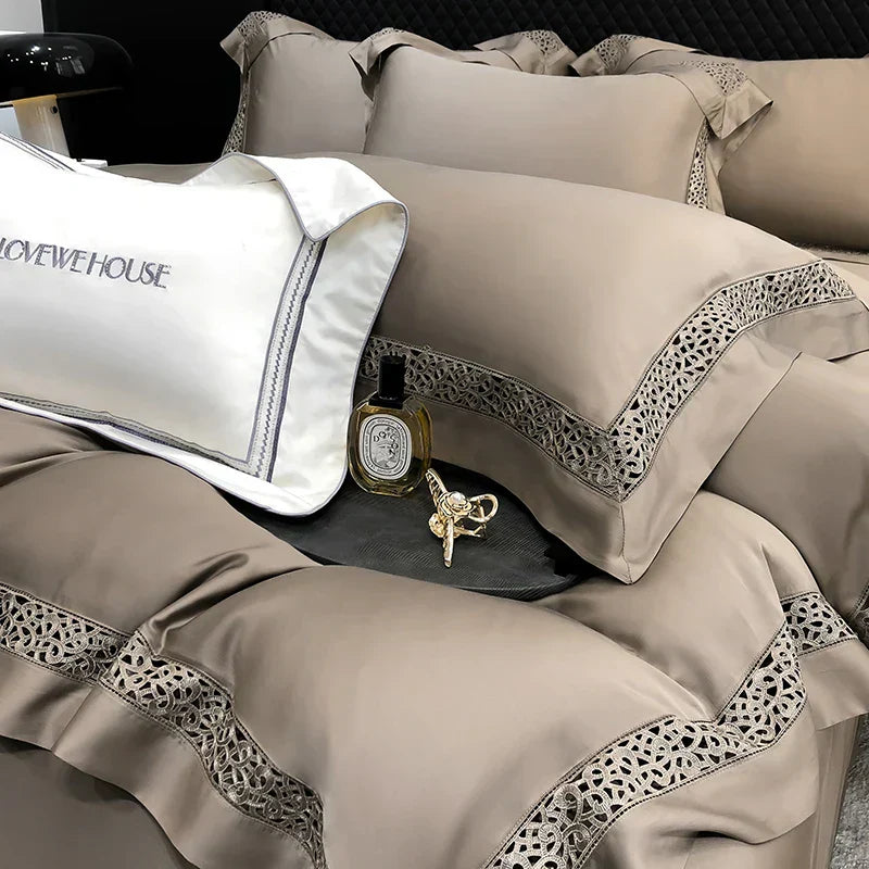 DecorBites™ Eucalyptus Lyocell 1000TC Luxury Bedding Set with Wide Edge, Soft Silky & Breathable