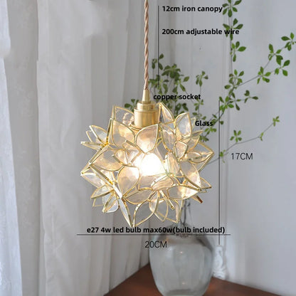 DecorBites™ Glass Copper LED Pendant Lamp | Nordic Modern Luxury Hanging Light