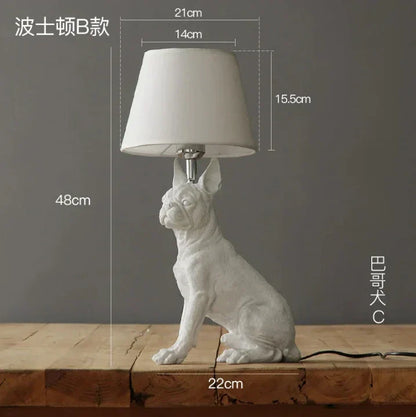 DecorBites™ Black/White Puppy Dogs Table Lamps for Home Decor Lighting