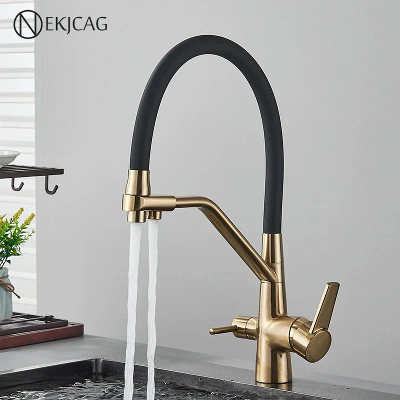 ™ Gold Filter Kitchen Faucet 360° Rotation Purification Sink Tap