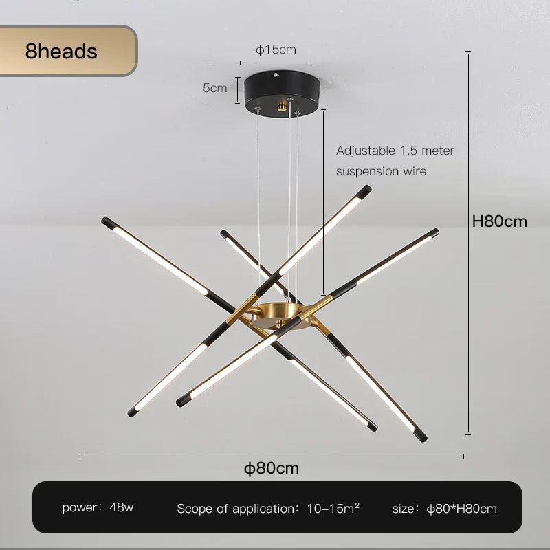 ™ Gold LED Ceiling Chandelier for Living Room Bedroom Kitchen - Dimmable Pendant Light