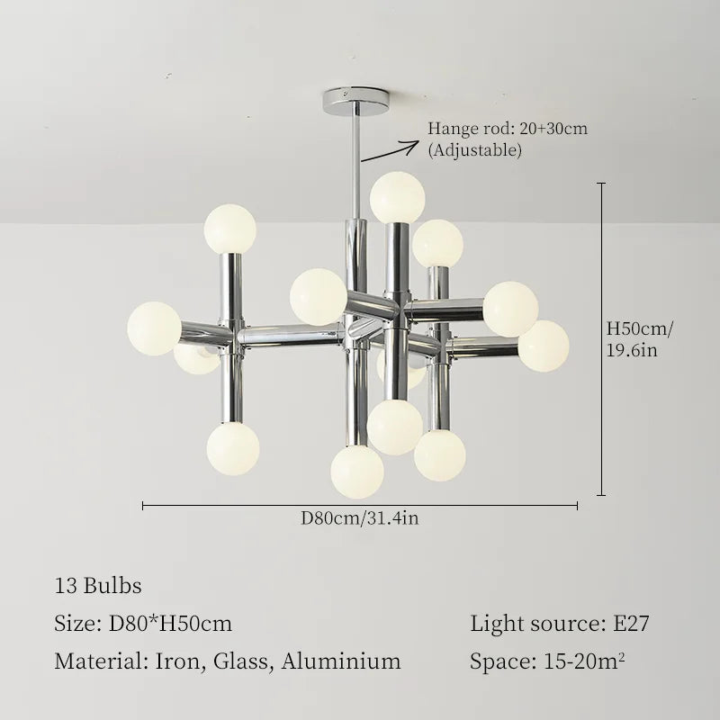 DecorBites™ Bauhaus Glass Hanging Ceiling Lamps LED Chandelier Room Decor for Living Bedroom