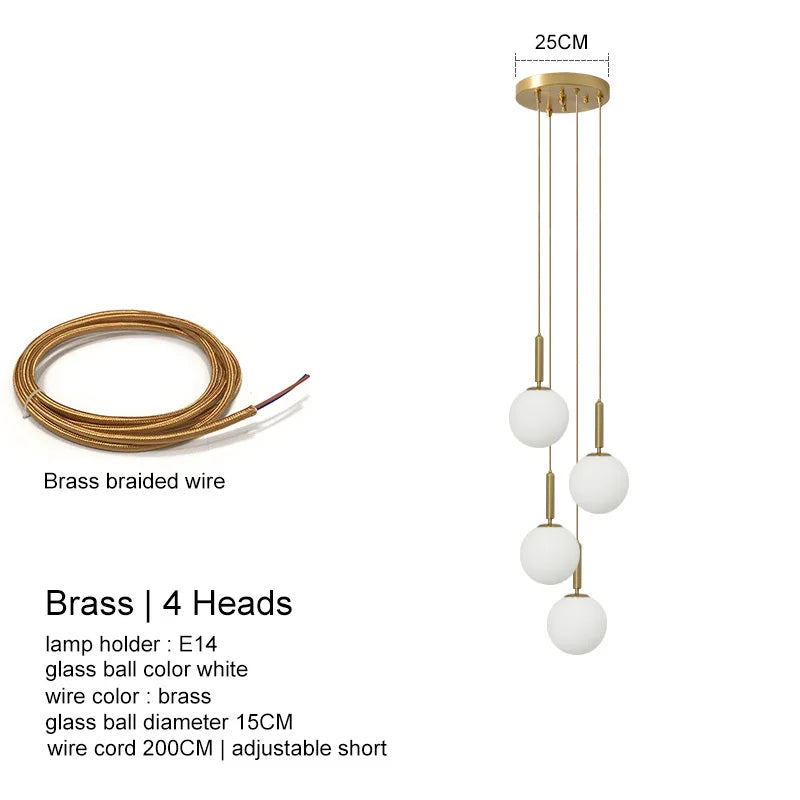 DecorBites™ LED Glass Ball Chandelier: Stylish Lighting for Home, Hotel, and Indoor Spaces