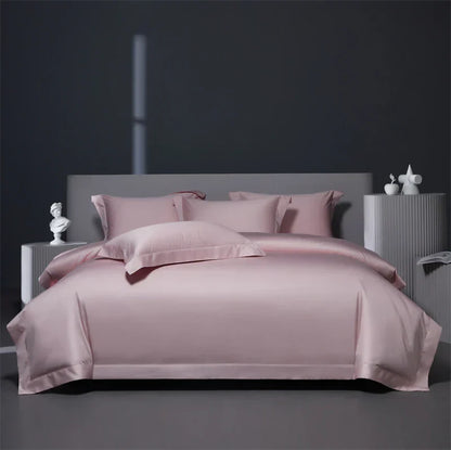 DecorBites™ Burgundy Red Egyptian Cotton Bedding Set - Soft Silky Solid Color Luxe Duvet Cover, Sheet, Pillowcases