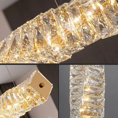 DecorBites™ Crystal LED Pendant Ceiling Chandelier for Kitchen Island, Dining Room & Living Room