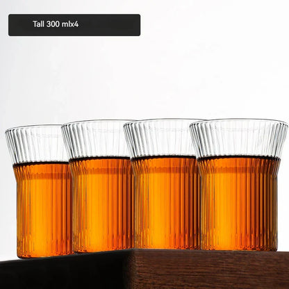 DecorBites™ Japanese Walnut Tea Cup Set - High-Grade Glass Coffee & Flower Tea Cups