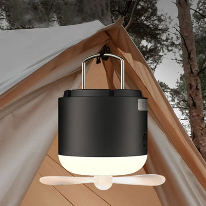 DecorBites™ 4-in-1 Rechargeable LED Camping Lantern with Fan & Spray
