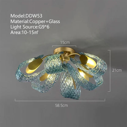 DecorBites™ Blue Glass Luxury Wall Sconce LED Light Fixture for Living Room Bedroom Aisle