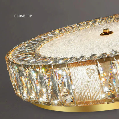 DecorBites™ Crystal Glass Ceiling Light for Bedroom & Living Room, Low Ceiling Chandelier