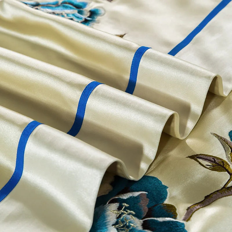 DecorBites™ 200S Embroidery Egyptian Cotton Bedding Set Queen King Linens