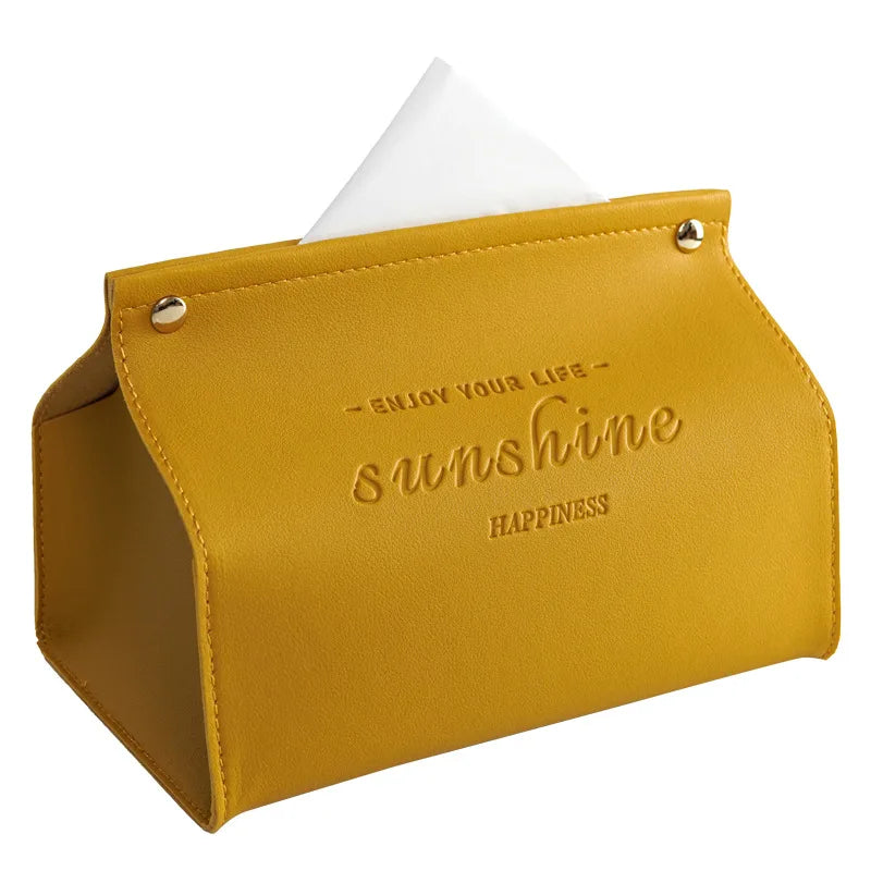 DecorBites™ Leather Tissue Box Holder - Nordic Style Decor Storage Case