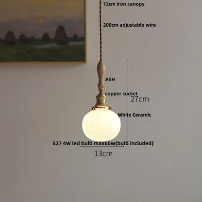DecorBites™ Ceramic LED Pendant Lamp | Nordic Modern Design | Adjustable Hanging Light