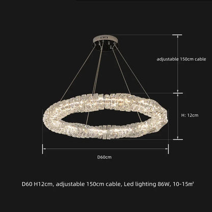 DecorBites™ Crystal LED Pendant Lights | Dimmable Ring Hanging Lamp | Modern Luxury Decor Fixtures