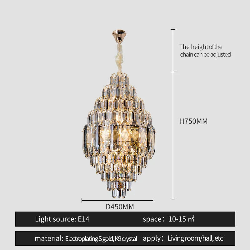 DecorBites™ Crystal Chandelier - Luxe Light for Villa, Hotel & Building Project