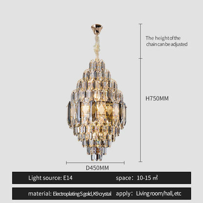 DecorBites™ Crystal Chandelier - Luxe Light for Villa, Hotel & Building Project