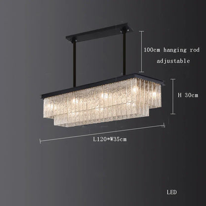 DecorBites™ Crystal LED Chandelier: Minimalist Luxury Lighting for Dinning Table