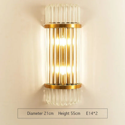 DecorBites™ Crystal Gold LED Wall Sconce for Bedroom Living Room Home Decoration
