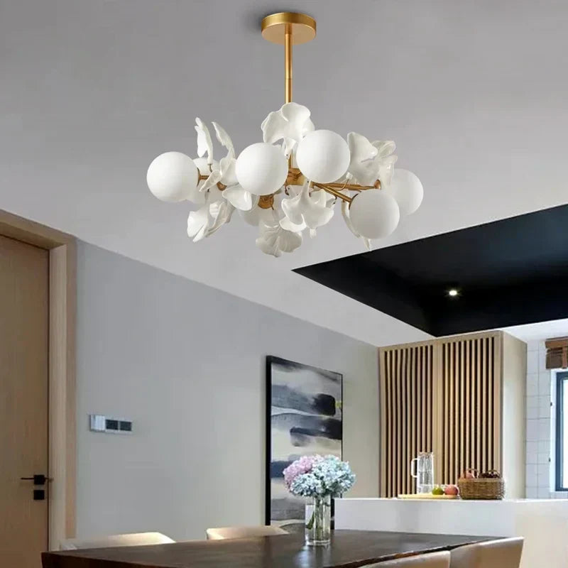 DecorBites™ Ginkgo Leaf LED Ceiling Chandelier for Bedroom, Living, Dining Room