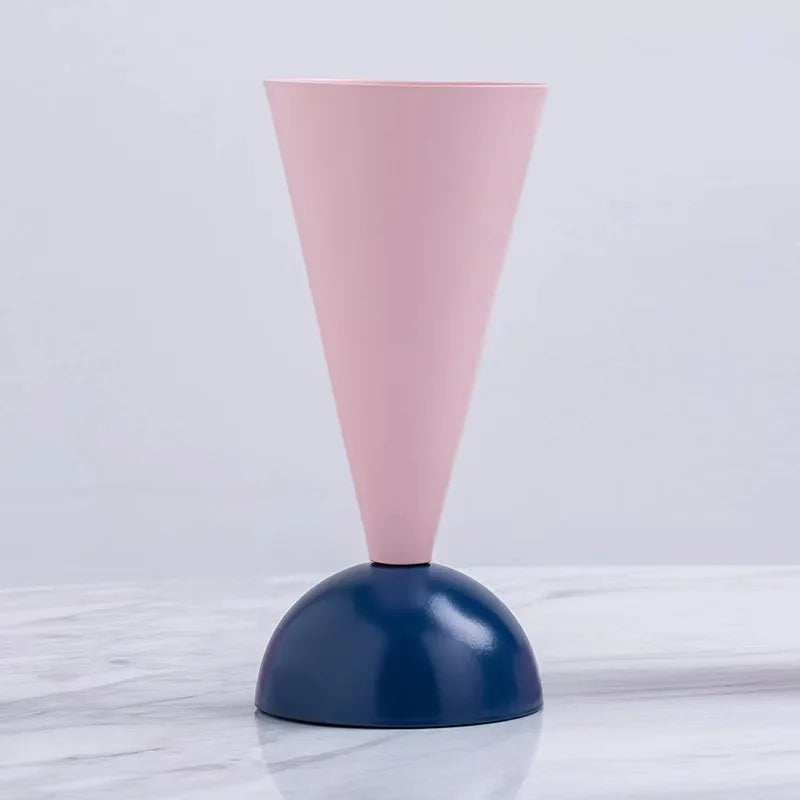 DecorBites™ Geometric Triangle Vase: Metallic Colored Flower Arrangement Terrarium & Home Decor