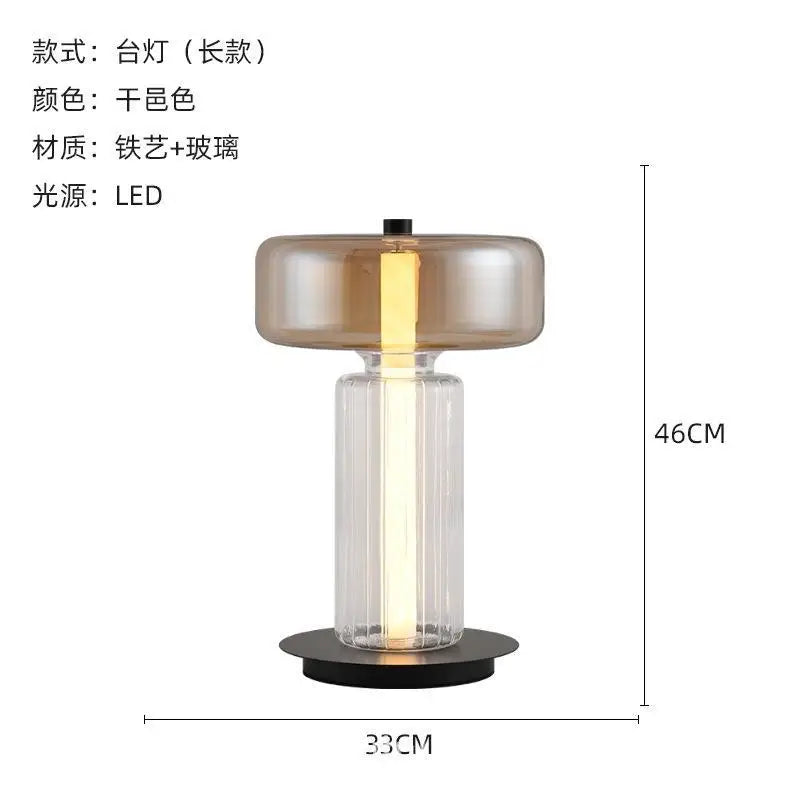 DecorBites™ Glass Art Desk Lamp: Nordic Minimalist Design for Bedroom and Living Room