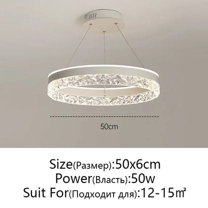 DecorBites™ Crystal Rings LED Chandelier Black&White Frame