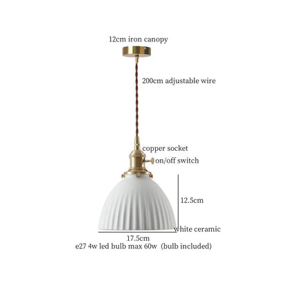DecorBites™ Beige Ceramic LED Pendant Lamp for Home and Commercial Spaces