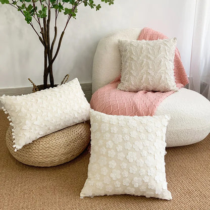 DecorBites™ 3D Plum Blossom Butterfly Cushion Cover Cotton Linen Decorative Case