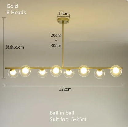 ™ Gold Glass Ball LED Pendant Light for Kitchen Dining Room Lighting