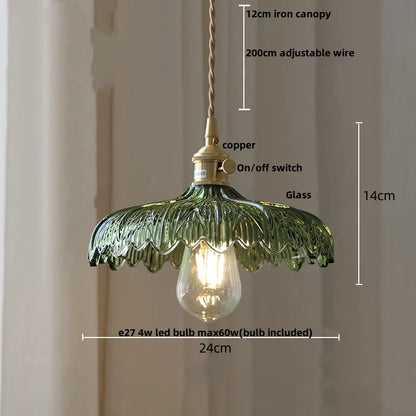 DecorBites™ Amber Glass LED Pendant Lamp Modern Nordic Hanging Light