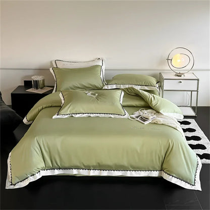 DecorBites™ Hot Diamond Lace Egyptian Cotton Bedding Set: Sheet, Pillowcase, Duvet Cover, Full-Queen-King Size