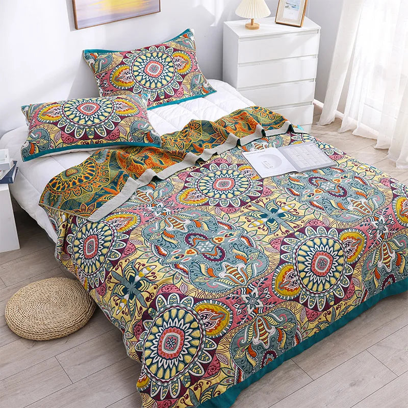 DecorBites™ Cotton Sofa Chair Cover Throw Blanket - Boho Nordic Style Bedspread