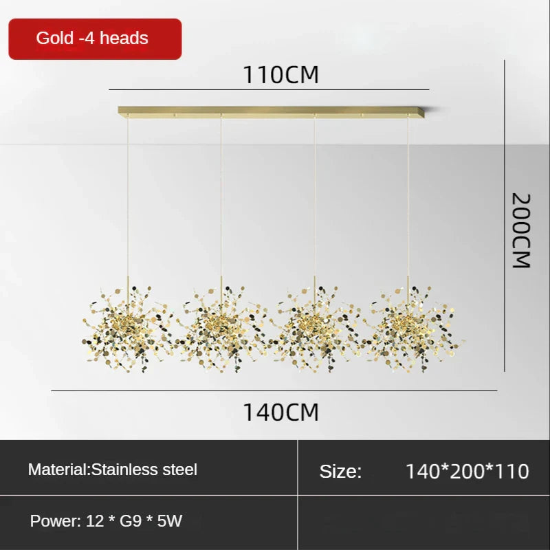 DecorBites™ Leaf Sequin Ceiling Chandelier for Modern Living Room, Restaurant, Bar, and Shop Window