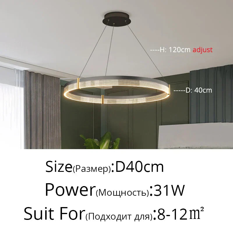 DecorBites™ Acrylic Circle Chandelier Pendant Lights - Modern Indoor Lighting Decor for Living Room