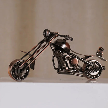 DecorBites™ 14cm Retro Motorcycle Model Metal Figurine Home Decor & Toy